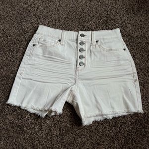 MUDD high rise white jean short size 1